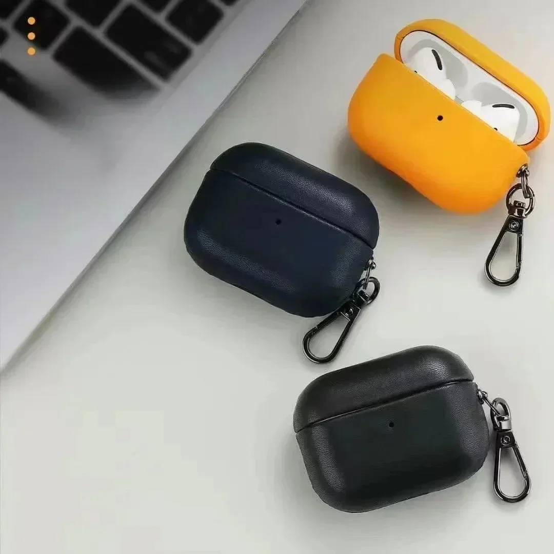 High End Business Genuine Leather Case for AirPods 3 4 Pro 3 Bluetooth Earphone Accessories Inclusive Leather with Buckle