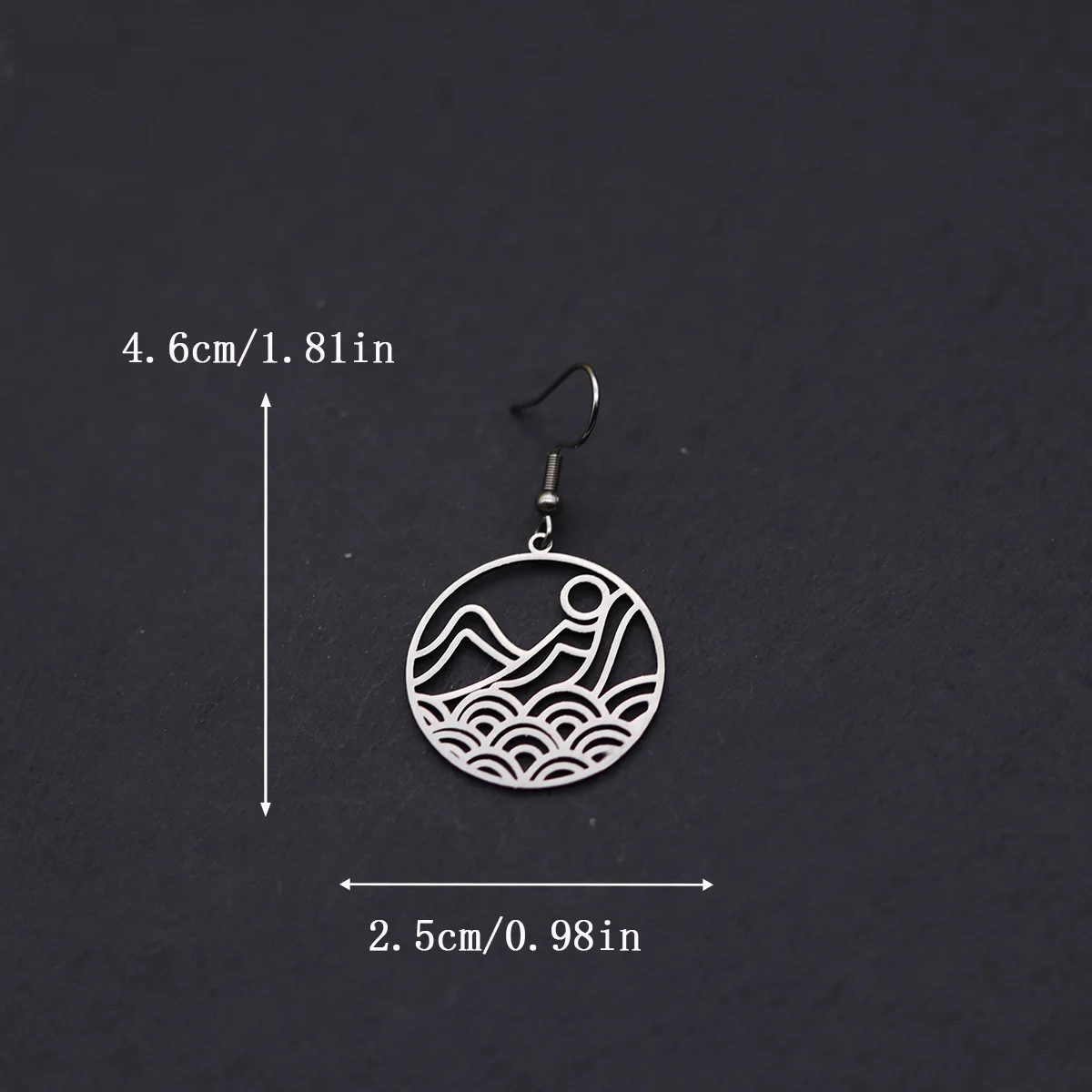 Kinitial Landscape Earring Women Drop Earrings Sun Mountain Wave Beach Dangle Earrings Women Fashion Jewelry Gift For Women