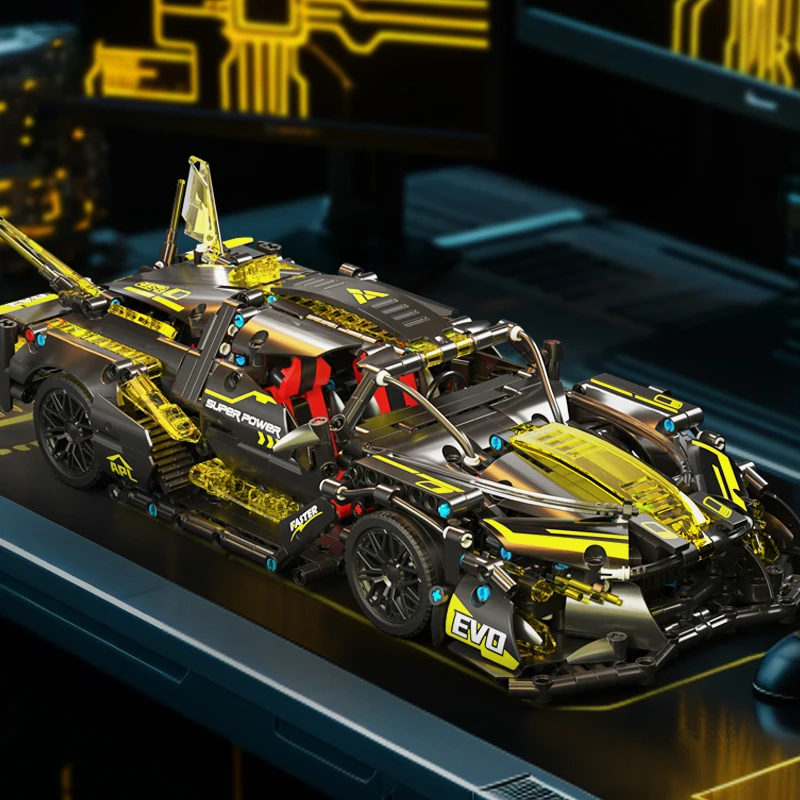 

MOC Technical EVO 1:14 Racing Car Building Blocks , Sports Vehicle Model Assembly Bricks Toys for Adults & Kids Birthday Gifts