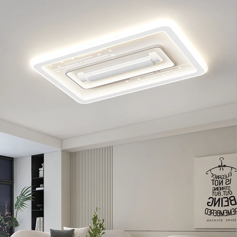 Imagem -03 - Ventilador de Teto com Controle Remoto para Sala de Estar Lâmpadas de Teto Led Decoração Bladesess Home Lustres Modernos Material de Ferro