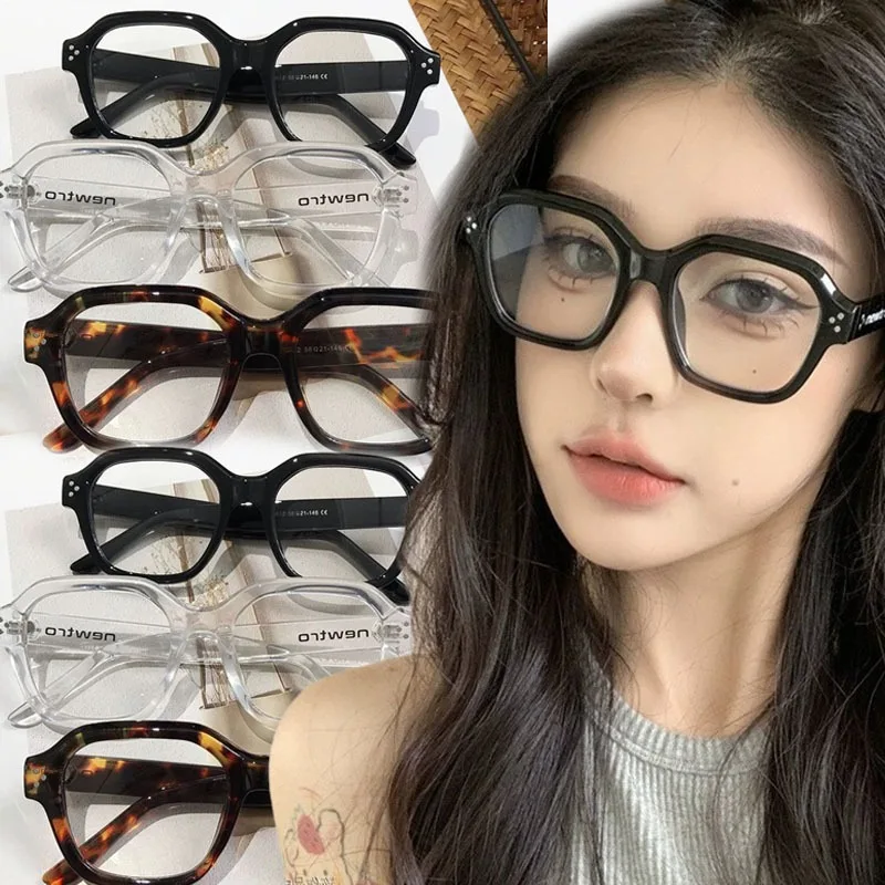 

Retro Square Frame Eyeglass Women Leopard Computer Reading Glasses Clear Blue Light Blocking Eyewears Vintage Decorative Goggles