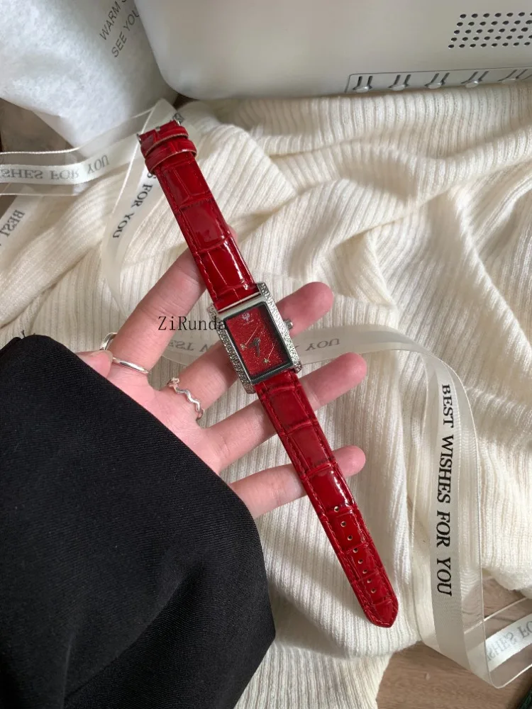 Gypsy Square Light Luxury Diamond Simple Premium Belt Business Quartz Watch