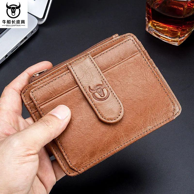 Top-grain cowhide men multi-card business card holder Commercial Bank credit card case genuine leather driver's license card bag