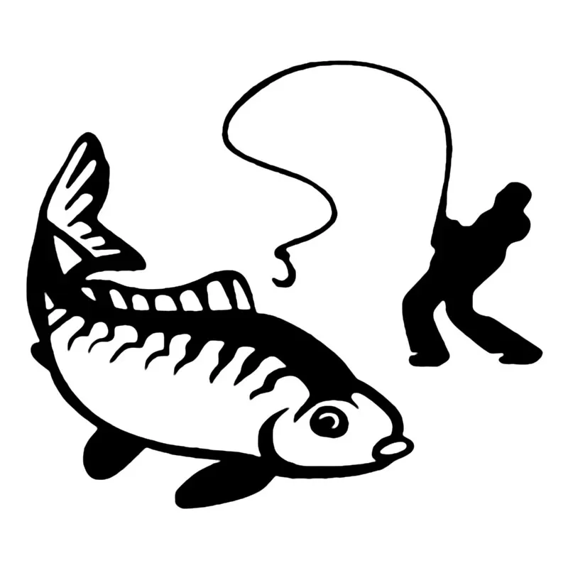 자동차 방수 데칼 스티커, 자동차 범퍼 후면 창 노트북, PVC KK 크기 선택, 낚시 다이 컷 비닐, 15x13 cm