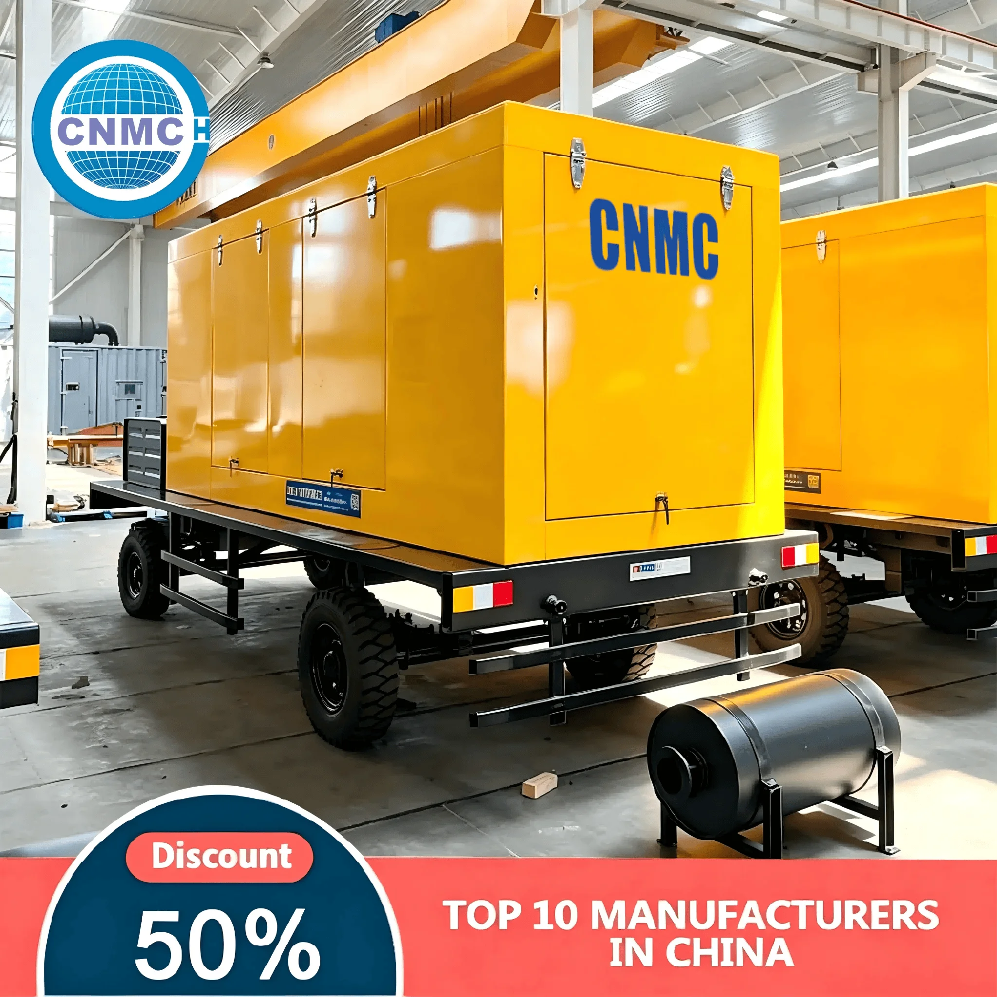 CNMC 30kw 50kw 80kw 100kw Trailer Type Silent Diesel Generator Customizable Engine-generator CE Certified Industrial Commer Use