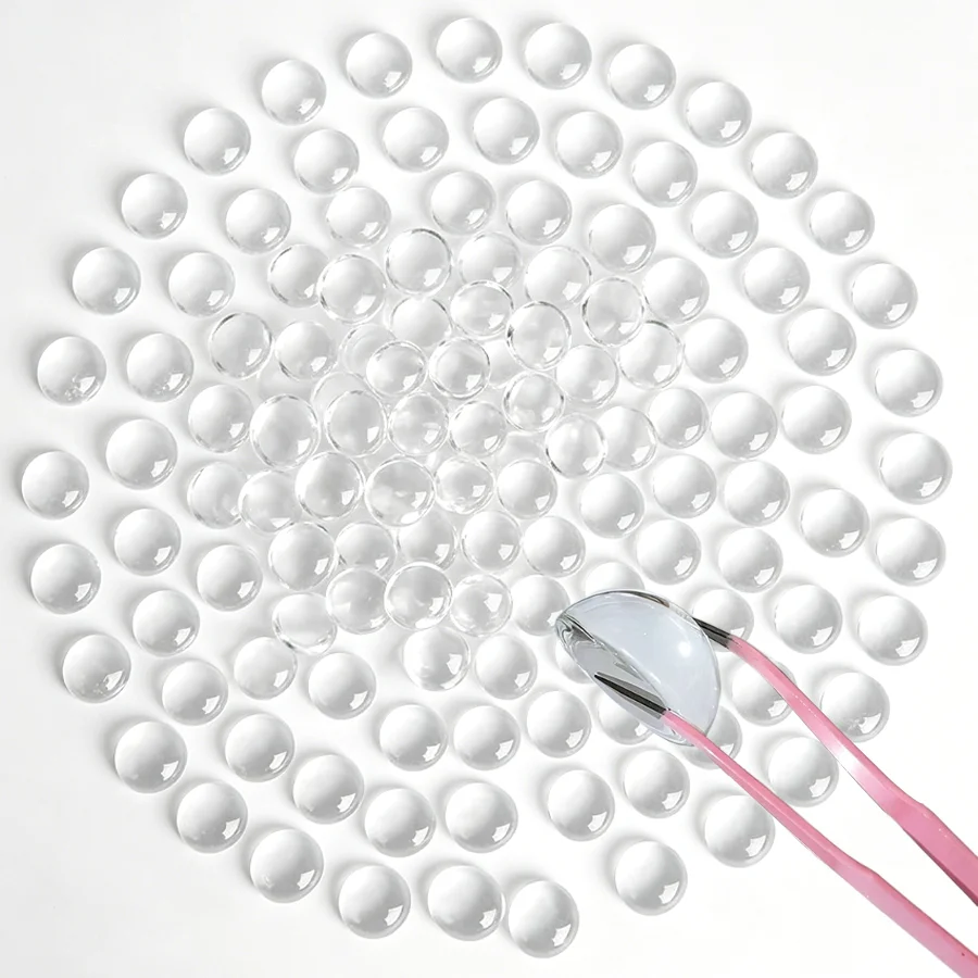100-500pcs Clear Half Round Resin Cabochons, 10mm Size, Transparent Flat Back Dome Beads for DIY Jewelry Making, Nail Art, XJM