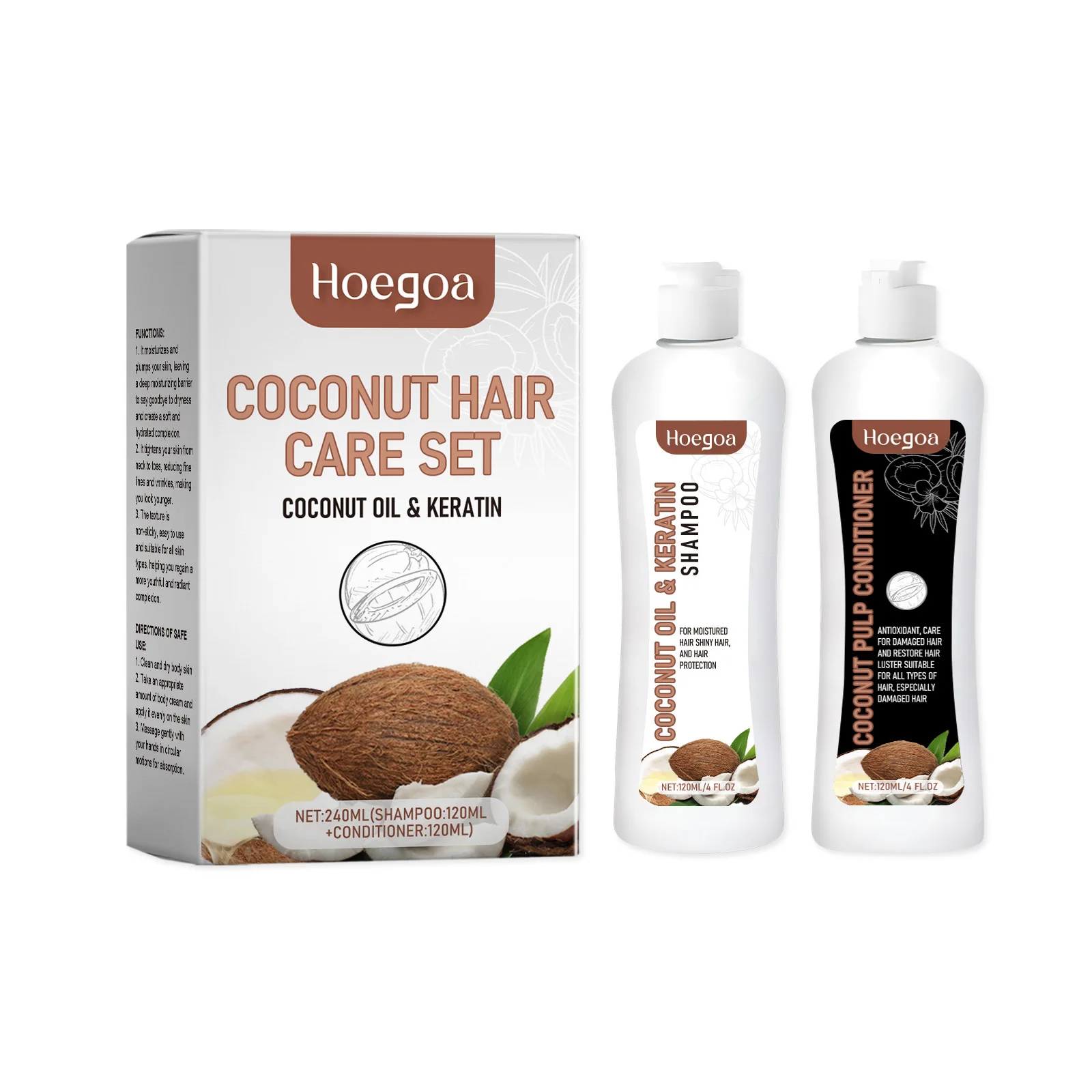 

Hoegoa Coconut Pulp Repair And Treatment Set Gently Cleans Moisturizes Softens And Nourishes Hair 1pcs