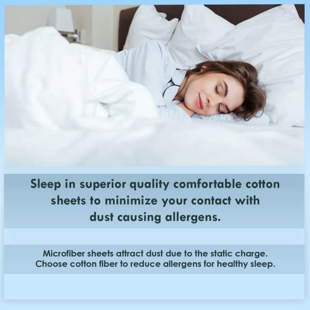 طقم غطاء لحاف قطن 100% مقاس كينج - عدد 1000 خيط طويل من نسيج الساتان القطني مع زر إغلاق #6