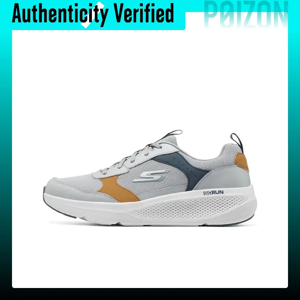 Skechers GO RUN Elevate Mesh, Leather Low top Casual Running Shoes Men's Gray Blue, Double Layer 220188-GYNV
