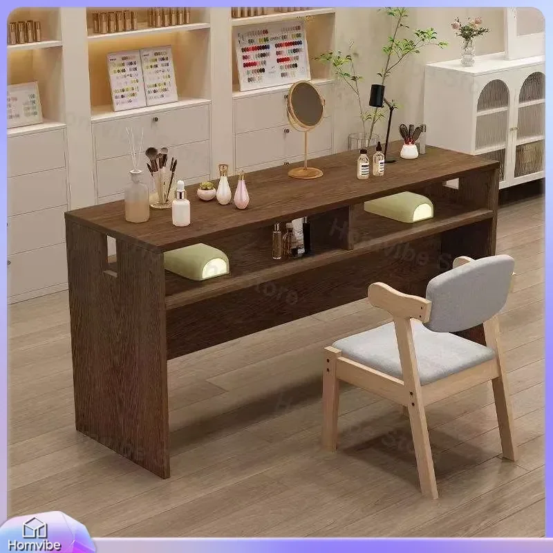 Modern Nail Table with Storage Drawer for Manicure Pedicure Salon Beauty Studio Nail Technician Workstation Nail Art Table