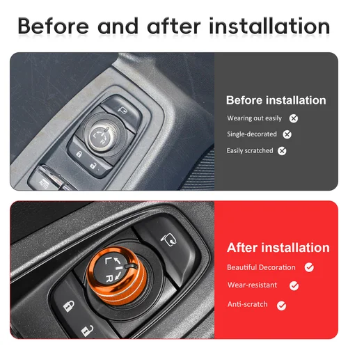 Imagen 2 del producto Perilla de interruptor de espejos retrovisores de volumen de coche, cubierta decorativa para Subaru Crosstrek Impreza, botón pulsador de motor, anillo exterior para Forester