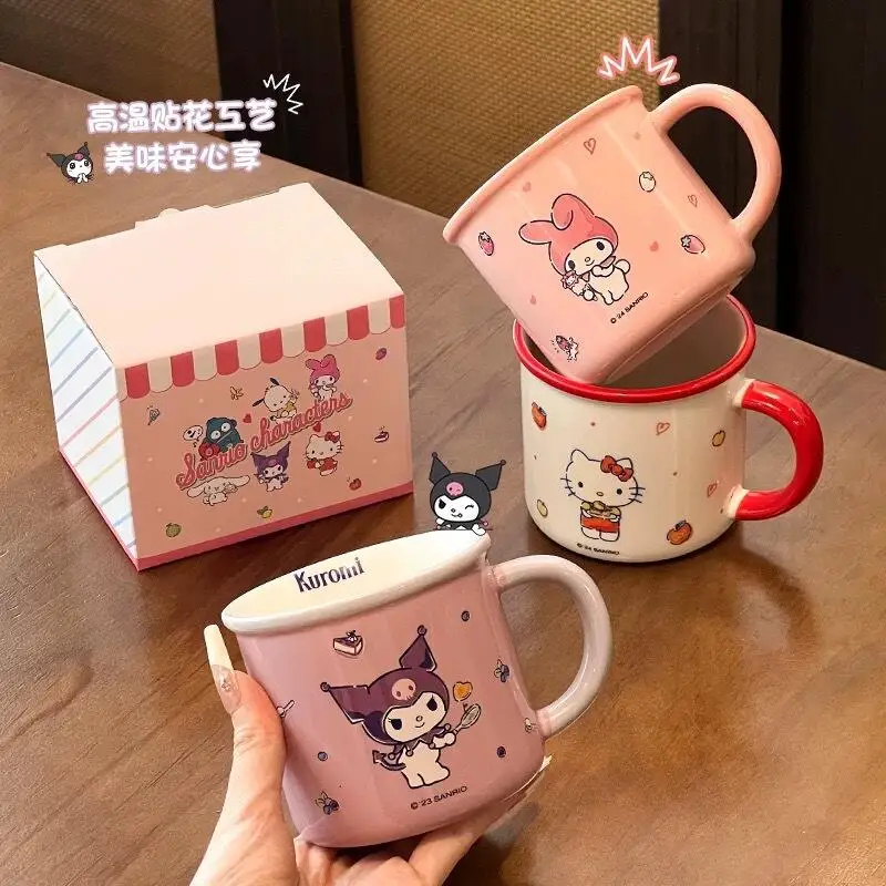 

Милая мультяшная чашка Hello Kittys My Melody Kuromi, керамическая чашка, красивая кофейная чашка, чашка для молока, модный милый праздничный подарок