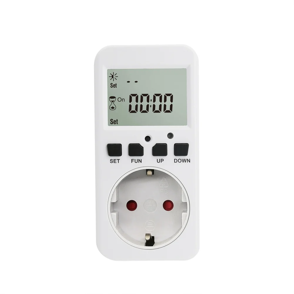 European Style Countdown Timer Socket With Photosensor 230V 16A Programmable Electronic Switch For Kitchen Home Automation Devic