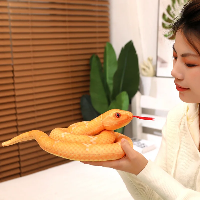 Jouet en peluche serpent couronnant de 120cm, Animal effrayant sauvage coloré, oreiller Long, cadeau pour hommes