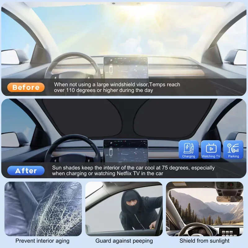 Car Windshield Sunshade For BMW 5 Series 2014 G30 G31 F10 Sun Visor Protector Blocks UV Rays Summer Car Accessories view 3