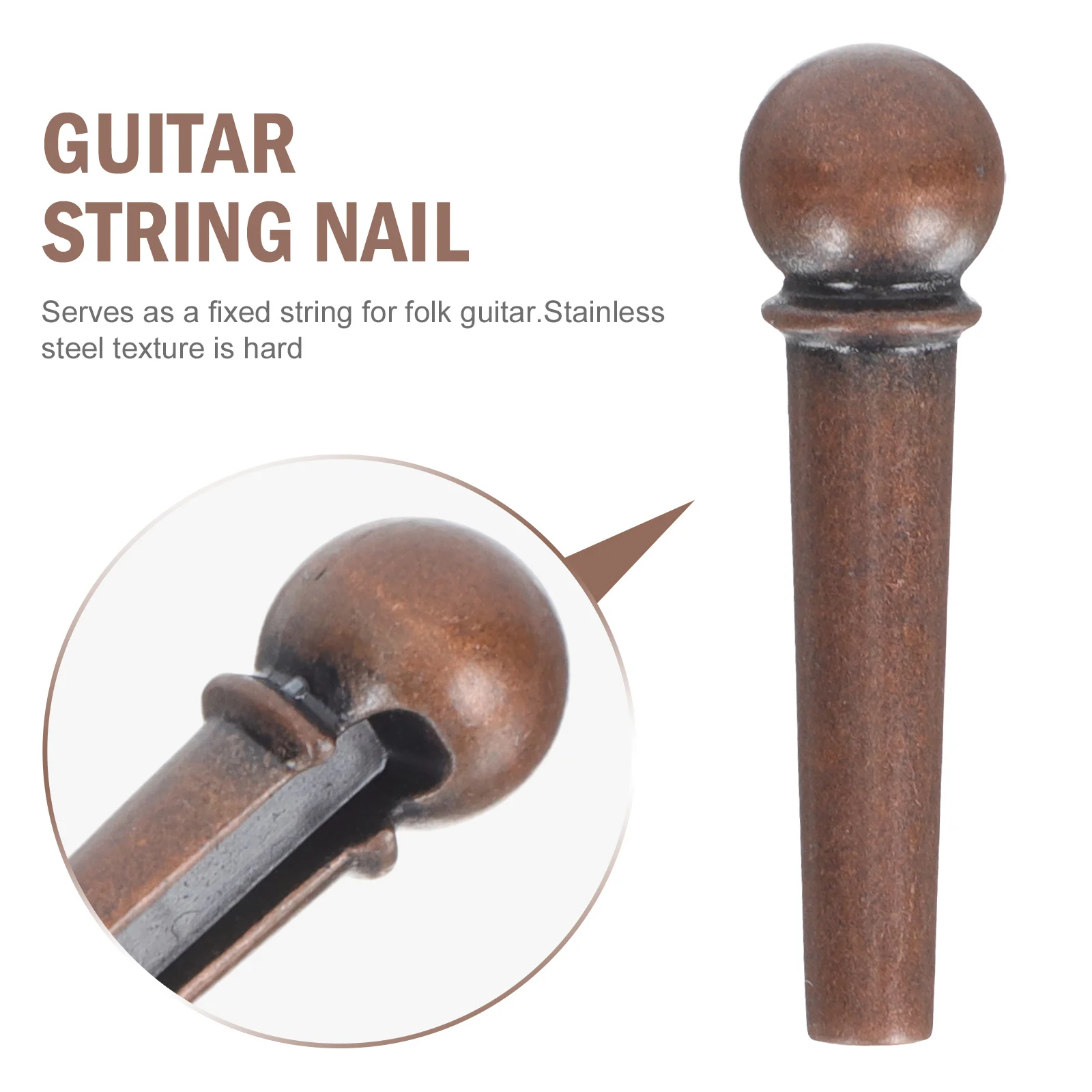 

6pcs Tuning Pins Simple For Electric String Nail Acoustic Guitar Pin Musical Instrument Metal Nails Sturdy Fixing Peg For Guitar