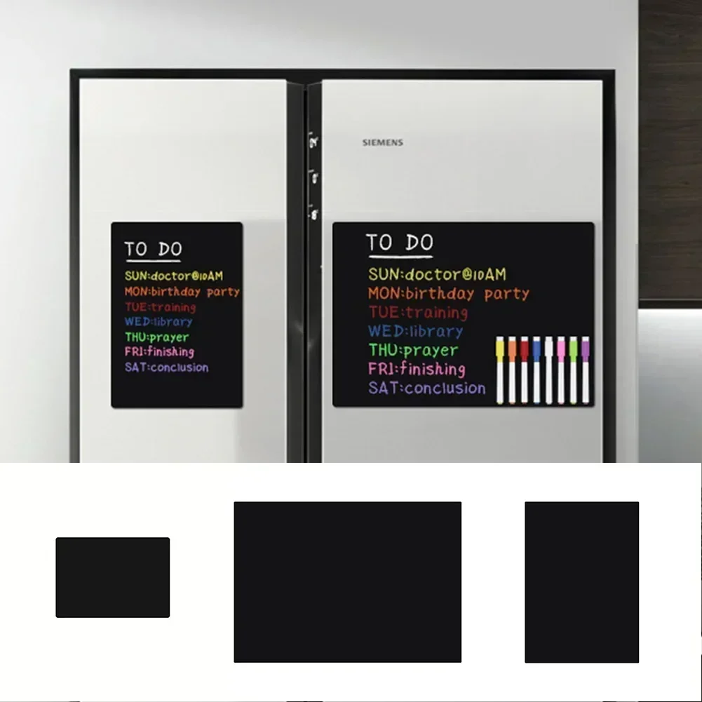 1Pcs Magnetic Fridge Board Black A-3- 5 Memo Notice Dry Erase Board Bottom PET For Kitchen Home Decoration Accessories