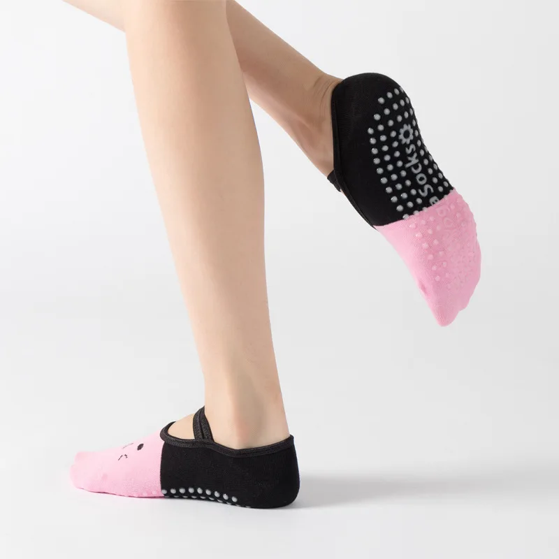 Cute Cat Cartoon Yoga Socks Women Professional Anti-slip Breathable High Quality Pilates Dance Fitness Indoor Cotton Socks Gifts image 6