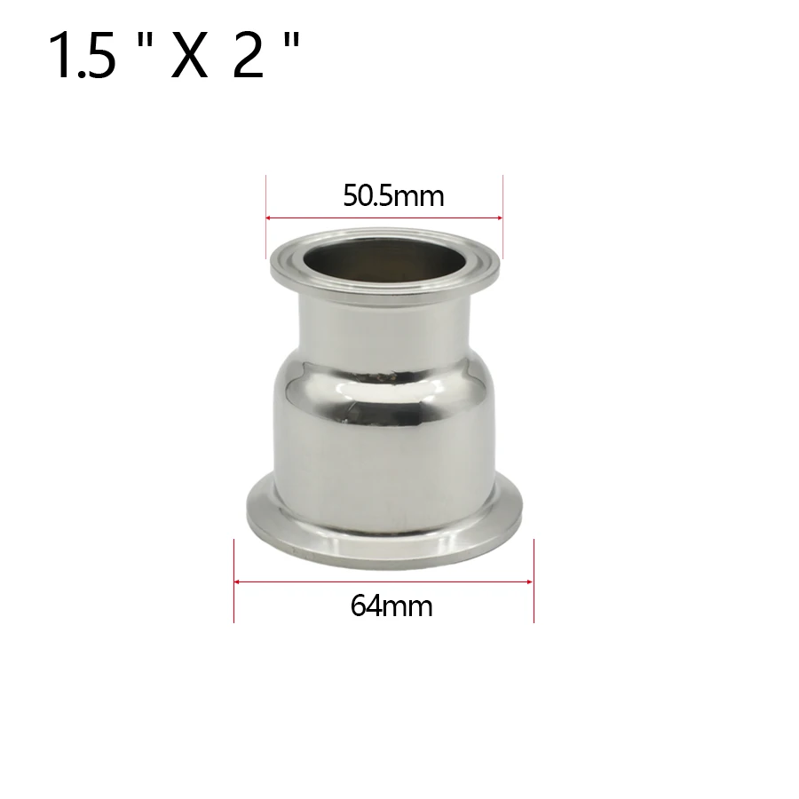 Tri-Clamp-Schüsselreduzierer aus Edelstahl 304 – halbkugelförmiger niedriger Widerstand für 50,5–115 mm (1,5–4 Zoll) Getränke-Homebrew-Fitting – Detail 2