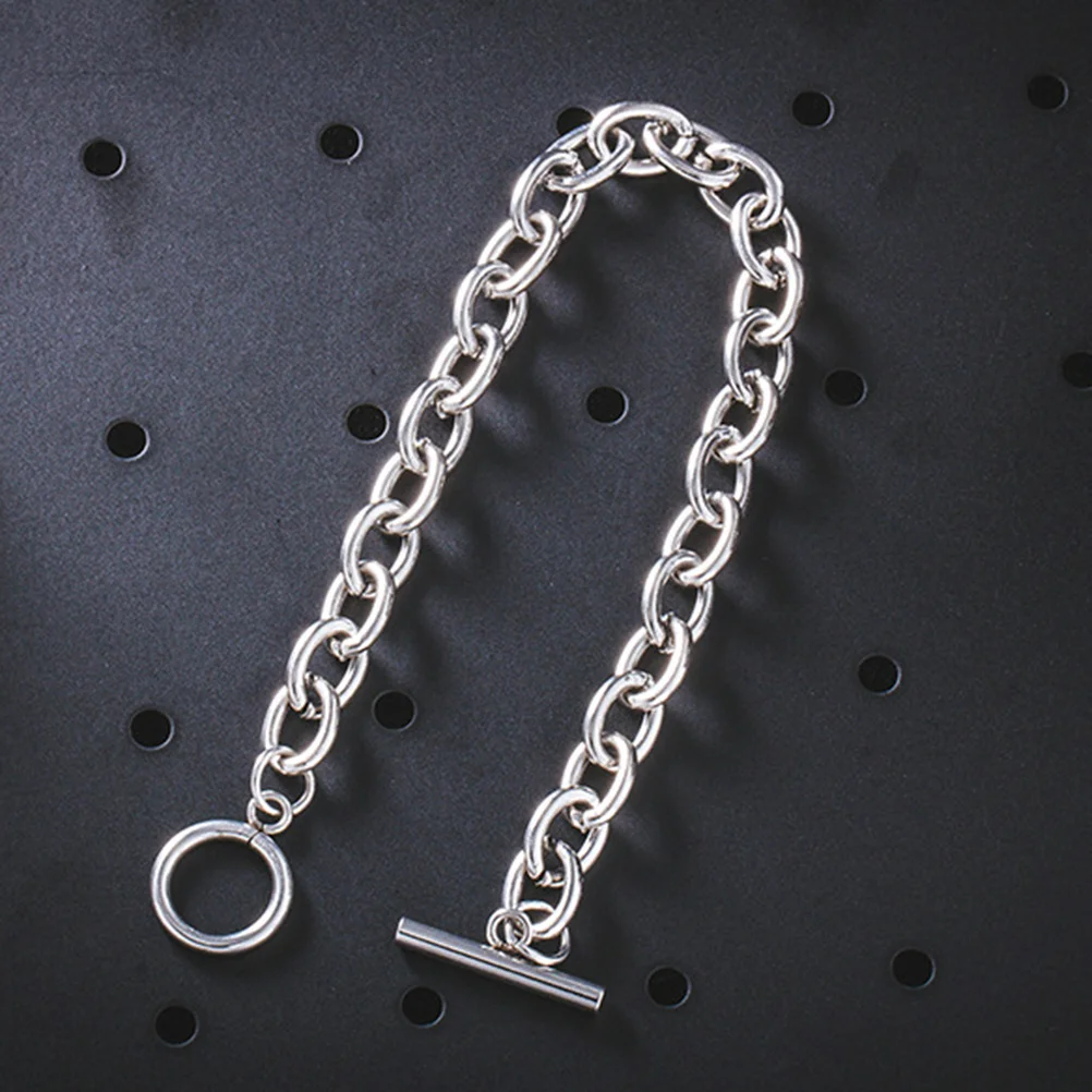 

5pcs Titanium Steel Bracelet 8Mm Width 21Cm Length Easy Wear Durable For Party Travel Gift Idea Chain Jewelry Hand