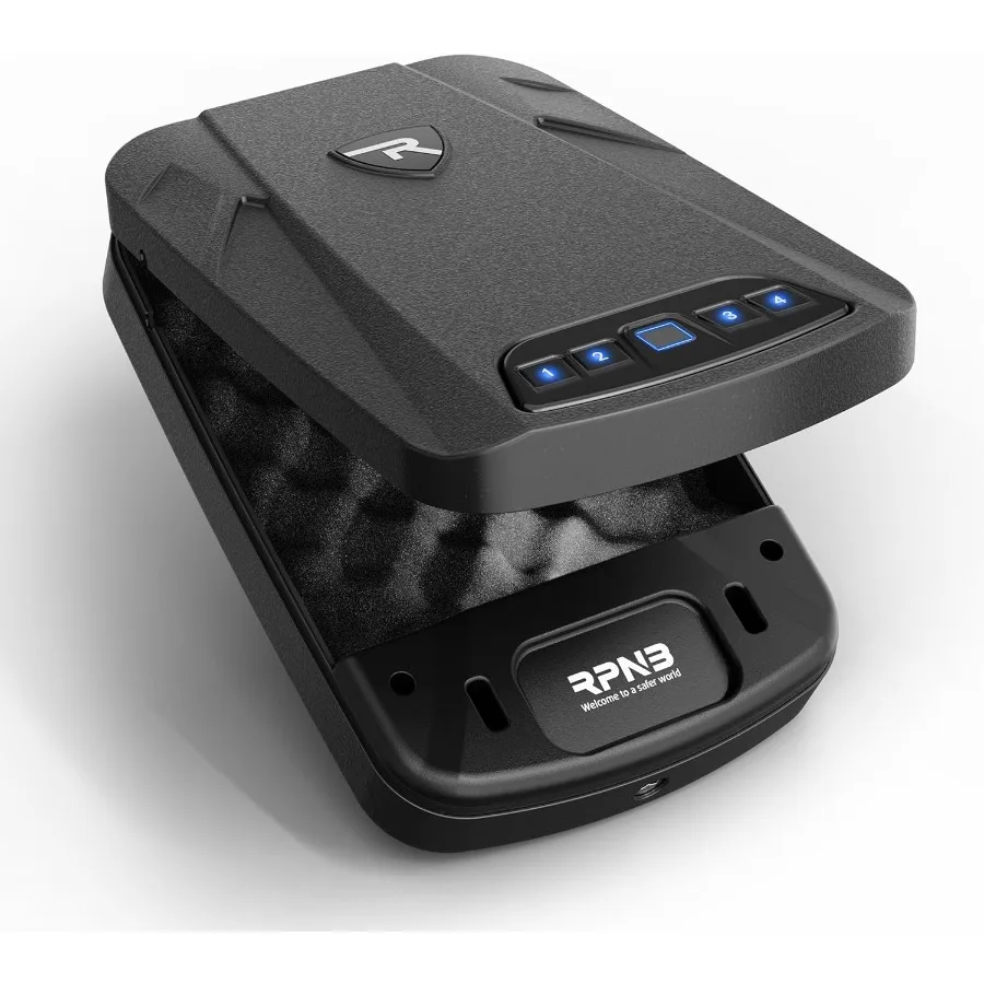 

Биометрический сейф для пистолетов, сейф для пистолетов-револьверов, сейф для прикроватной тумбочки с биометрическим сканером отпечатков пальцев и цифровой сенсорной панелью с подсветкой