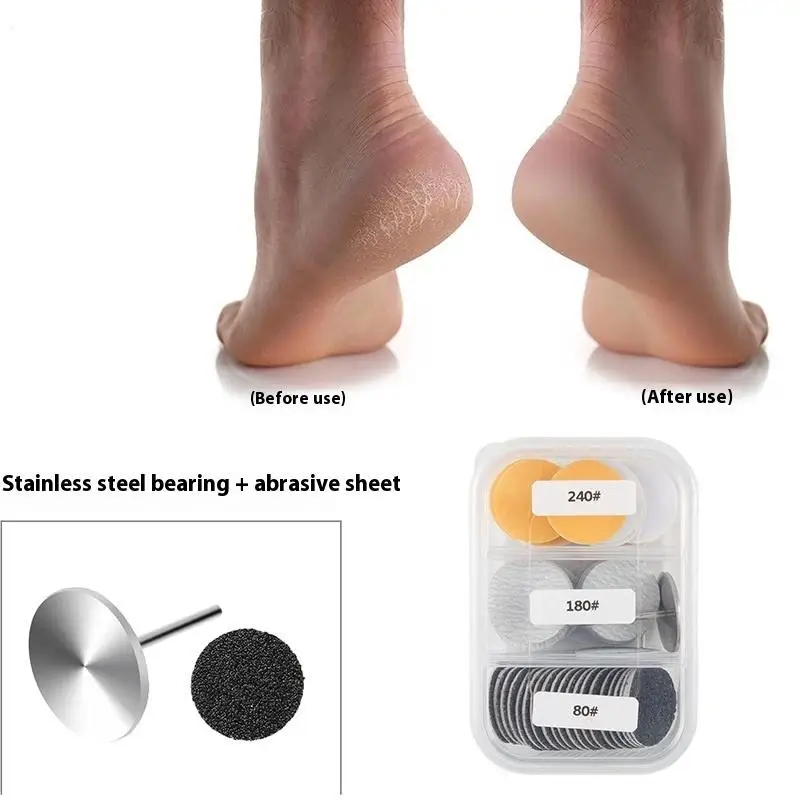 Dysk do pedicure 25 mm z wymiennym zestawem papieru ściernego do usuwania zrogowaciałego naskórka, uniwersalny elektryczny pilnik do stóp, narzędzie do usuwania martwego naskórka.