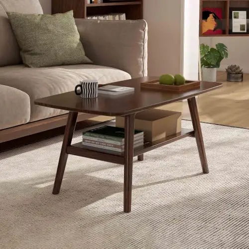100% Solid Wood Coffee Table for Living Room, 39.37