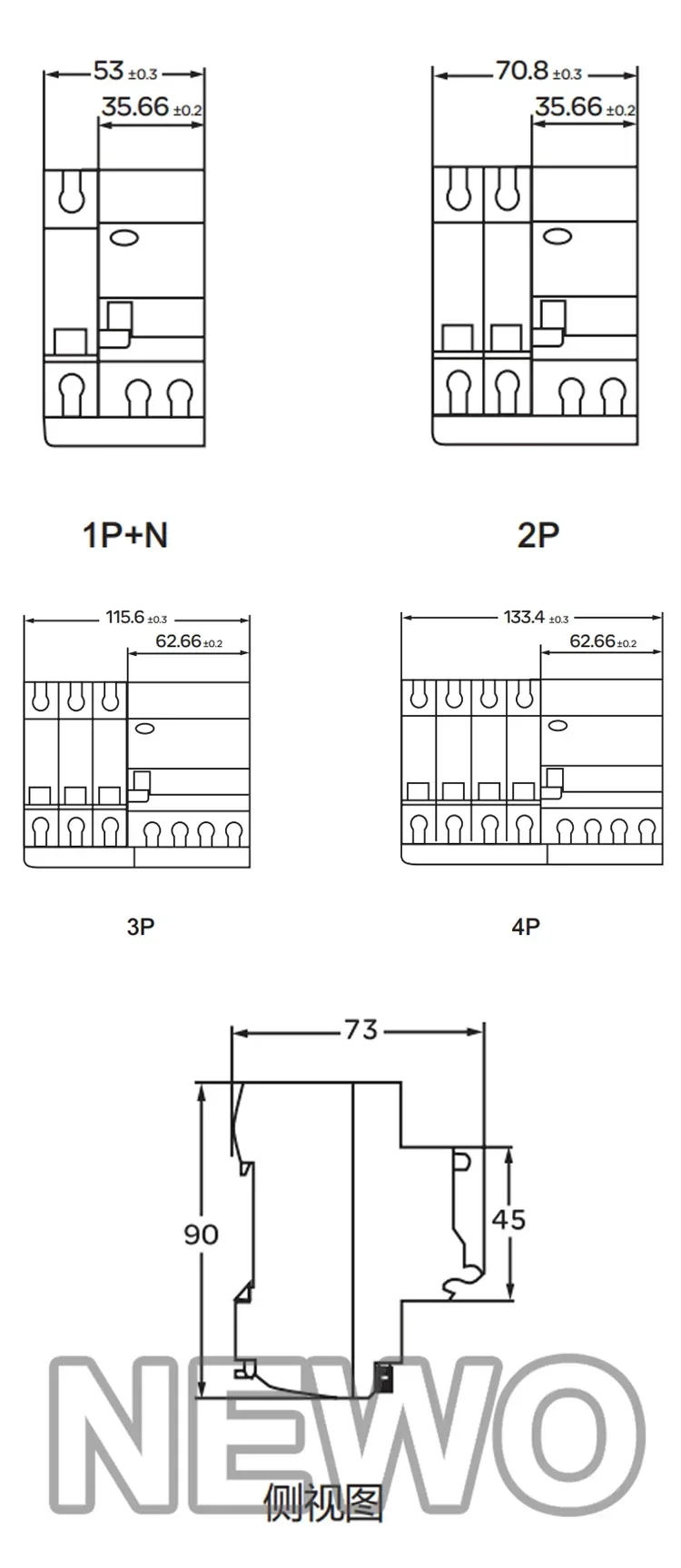 100% New and Original Schneider  EA9RN 1P + N 2P 3P 4P 10A 16A 20A 32A 40A 63 A Leakage Circuit Breaker