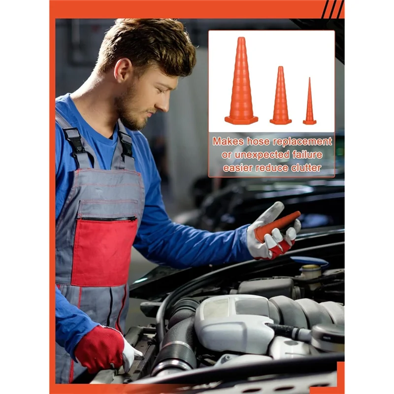 

【Space-Saving】Universal Hydraulic Oil Service Hose Plugs Kit, 17 PCS Rubber Drip-Proof Plugs For Hydraulic Lines For Irrigation