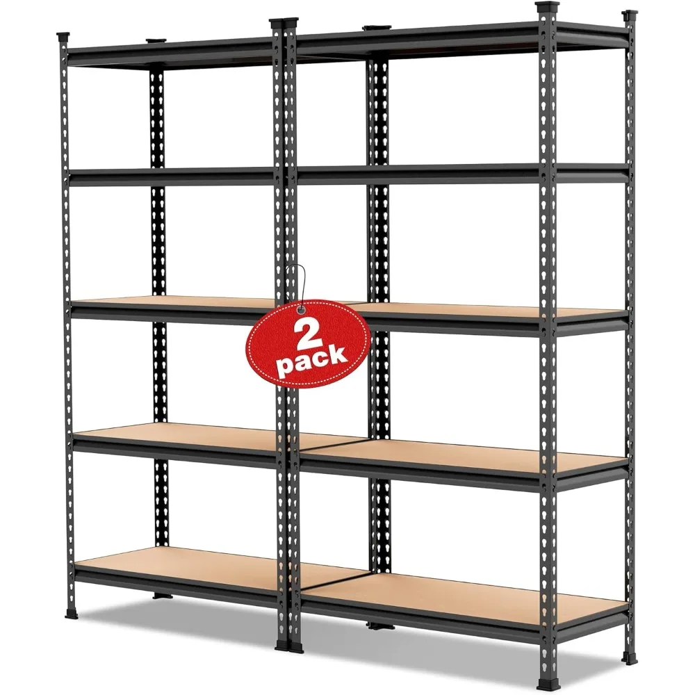 5-Tier Metal Storage Shelving Unit, 36”W x 18”D x 72”H, Adjustable Storage Rack Heavy Duty Shelf with Particle Board