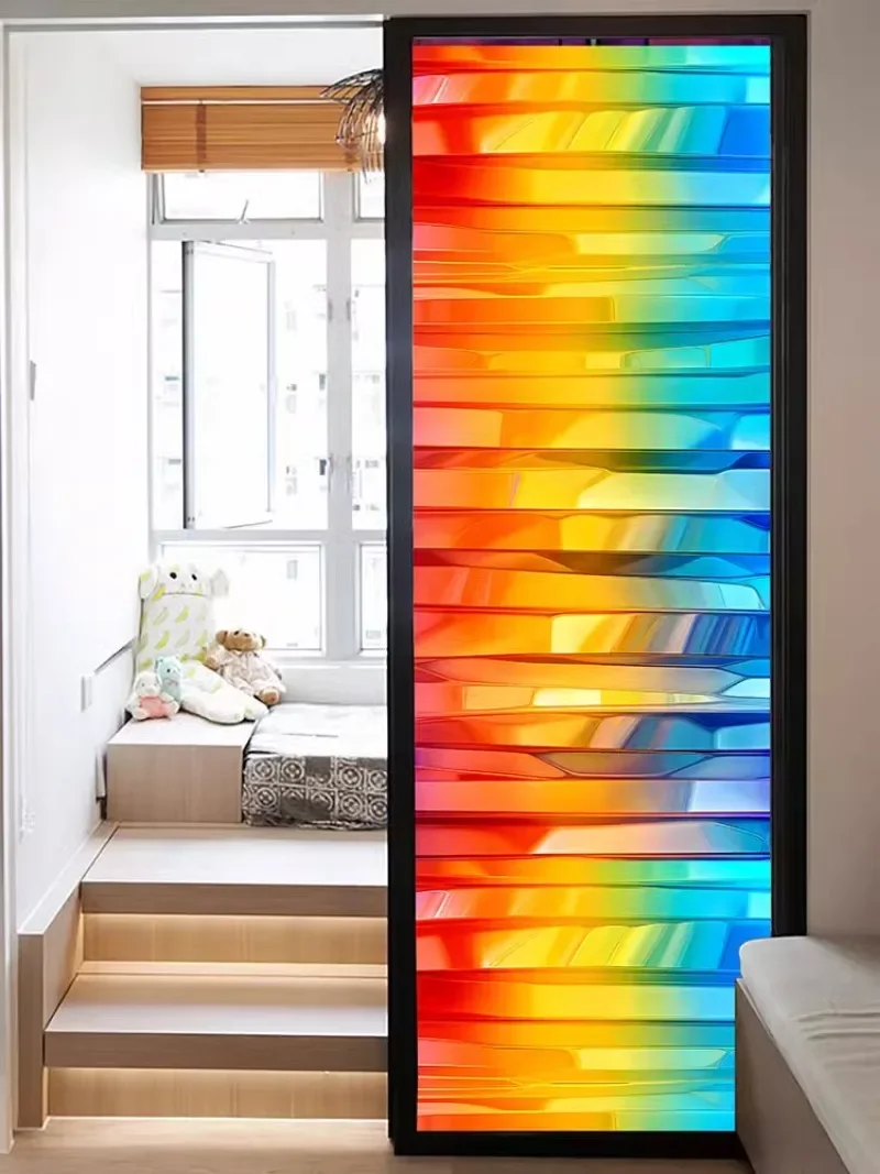 45x120cm Magic color  Window Films Stained Glass Decal Static Sun Catcher Stickers for Home Kitchen Office Privacy Protection