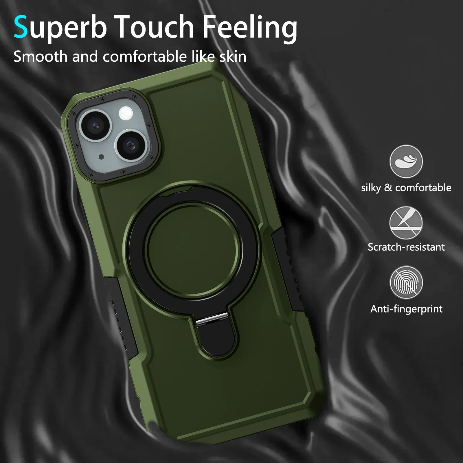Stoßfeste Ständer-Telefon-Schutzhülle für iPhone 16 Plus Pro Max 15 14 13 Auto-Magnetfunktion Heavy Duty Armor OTT Cover Box