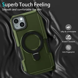 Stoßfeste Ständer-Telefon-Schutzhülle für iPhone 16 Plus Pro Max 15 14 13 Auto-Magnetfunktion Heavy Duty Armor OTT Cover Box