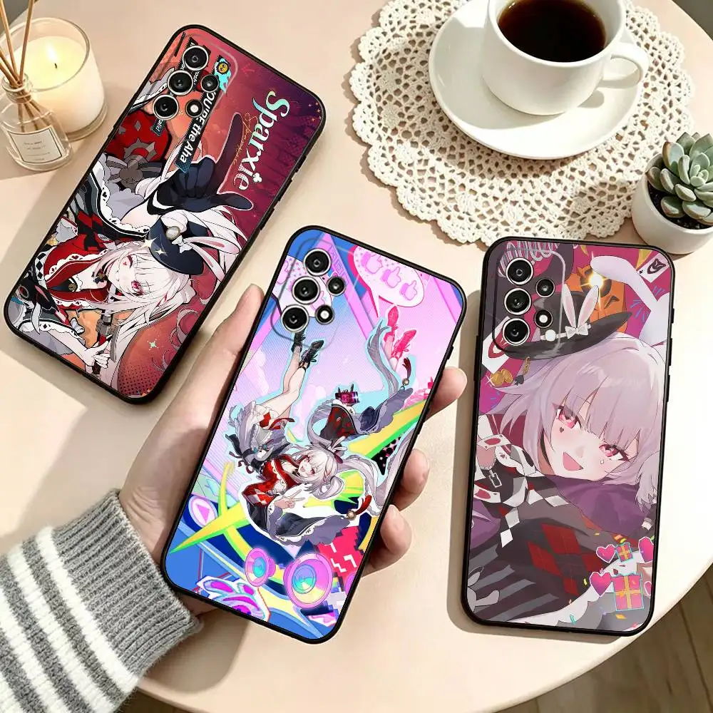 s-Sparxie Sparkle HSR Phone Case For Samsung S25,S24,S21,S22,S23,S30,Ultra,S20,Plus,Fe,Lite,Note,10,Black Cover
