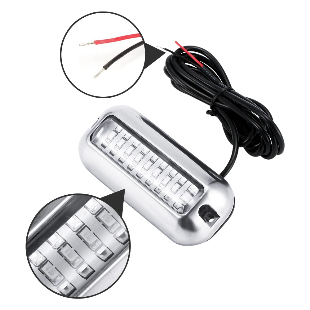 

27LED 12V Boat Transom Light Underwater Pontoon Marine Ship Boat Accessories Light Stainless Steel Waterproof Marine Light