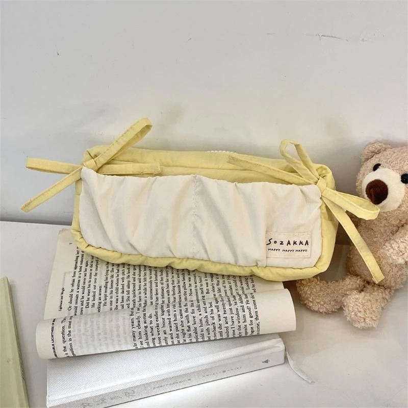 Y2GD capacidade lápis Case Bowknot Pen bolsa