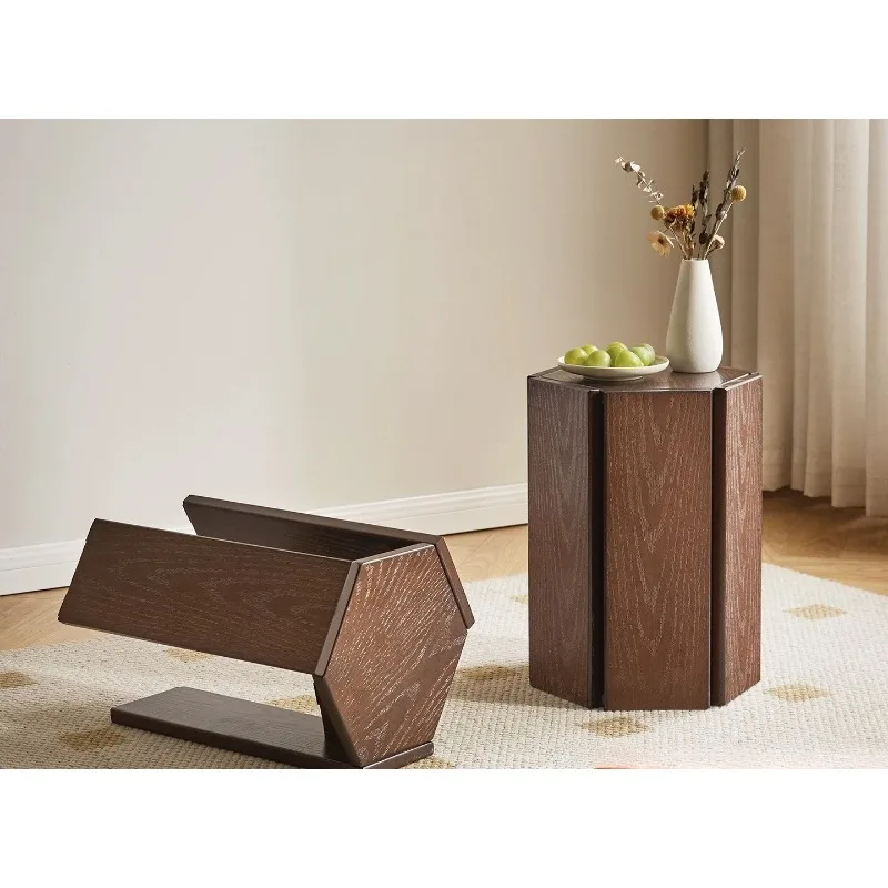 Solid Wood Stool with Stackable Design  Living Room Low Bench  Footrest Rustic Ottoman Home Decor Accent Seating