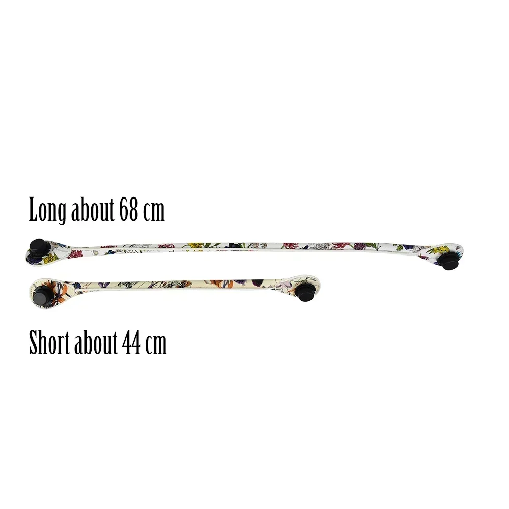 New 1 Pair Short Long Floral Print Soft Faux PU Leather Handle for Obag Classic Mini O Bag Women Shoulder Handbag
