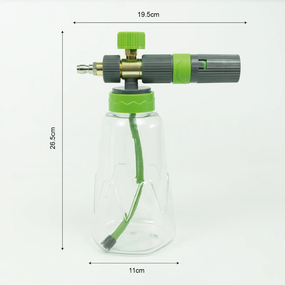 Car Washing Foam Pot with Quick-Connect Interface Rotating Nozzle and Foam Adjustment for Efficient Foam Coverage per Fill