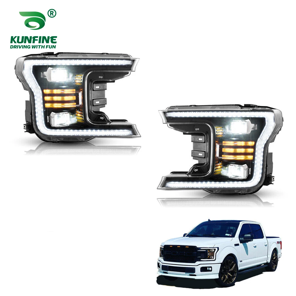 A Pair of Car Headlight Assembly For Ford F150 2018-2022 LED Car Tuning Light Parts Car Styling Head Lamp Plug And Play 2X