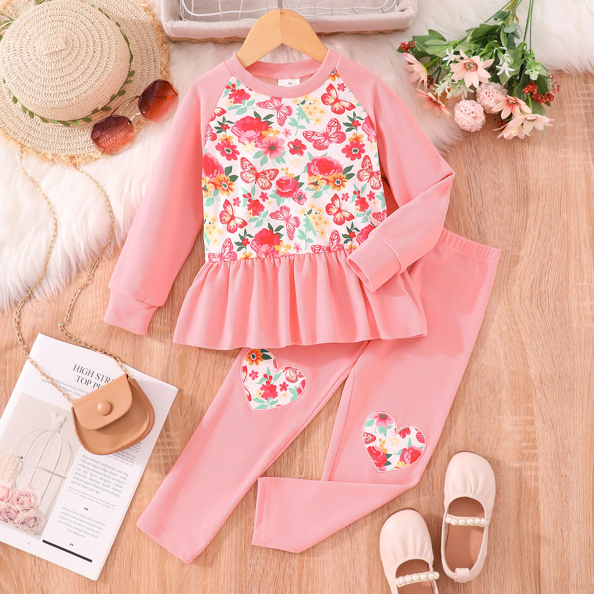 

2023 Kids Clothes Set Girl Outfit 2-7 Years Summer Autumn Fashion Long Sleeve Shirt + Pants 2Pcs Set Kids Cut Causal Sports Suit