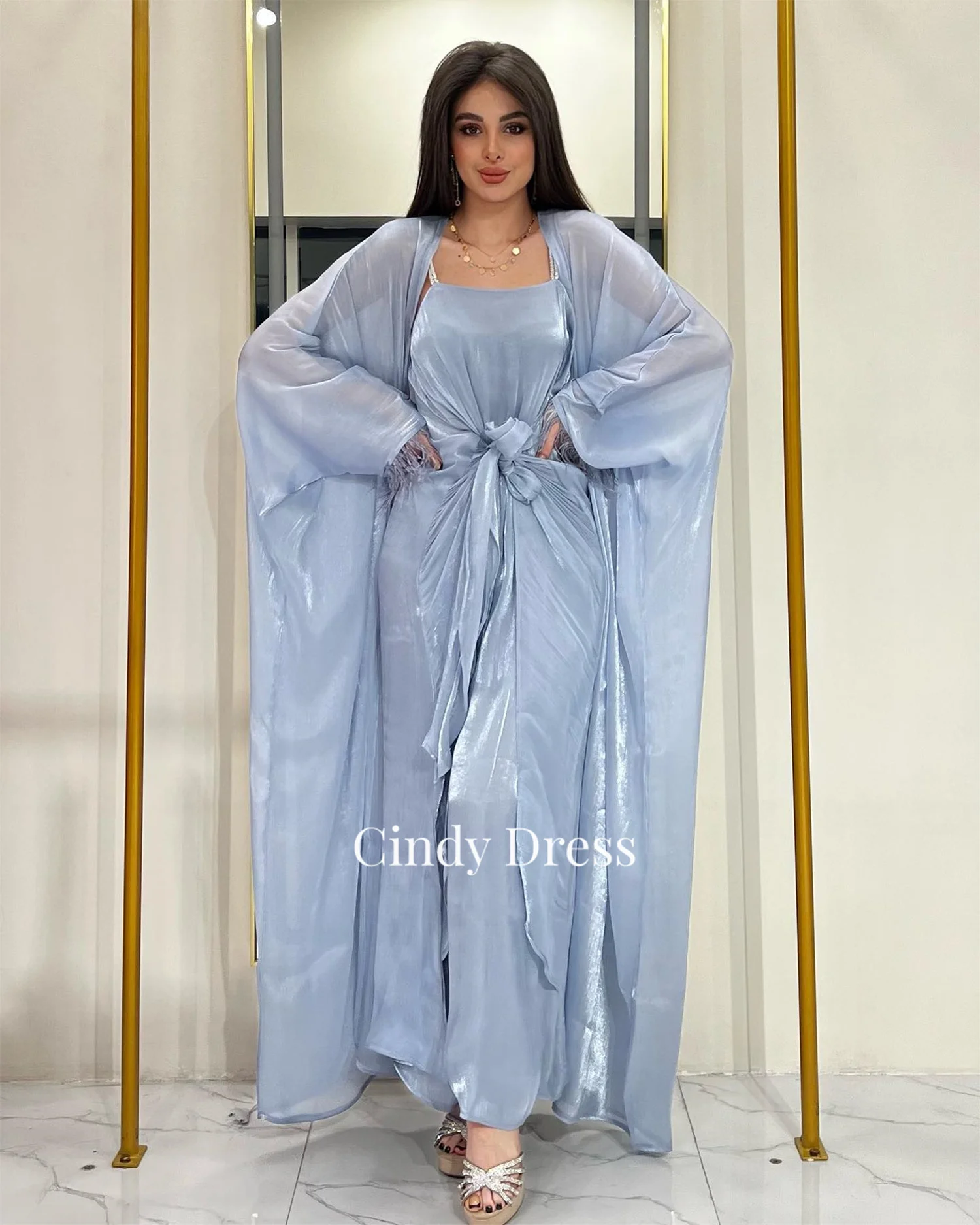 Cindy-vestido de novia elegante para mujer, vestidos de noche largos de lujo, chal de Organza para quinceañera, vestidos de fiesta de Arabia Saudita