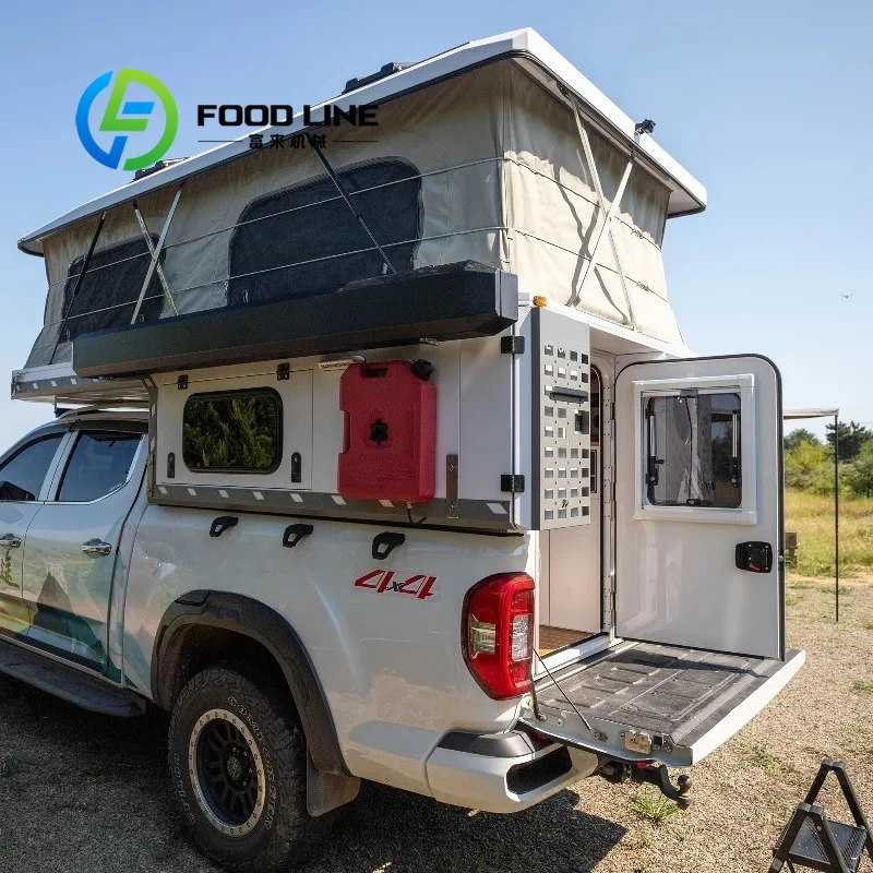 Pop Up Camper For Pickup Truck Tear‑Resistant Outer Fabric Snow Load Resistance For Winter Camping, Expedition Truck Camper