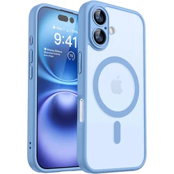 Magnetic Luxury Matte Translucent Armor Shockproof Case For iPhone 16 15 14 13 Pro Max Plus For Magsafe Wireless Charge Cover