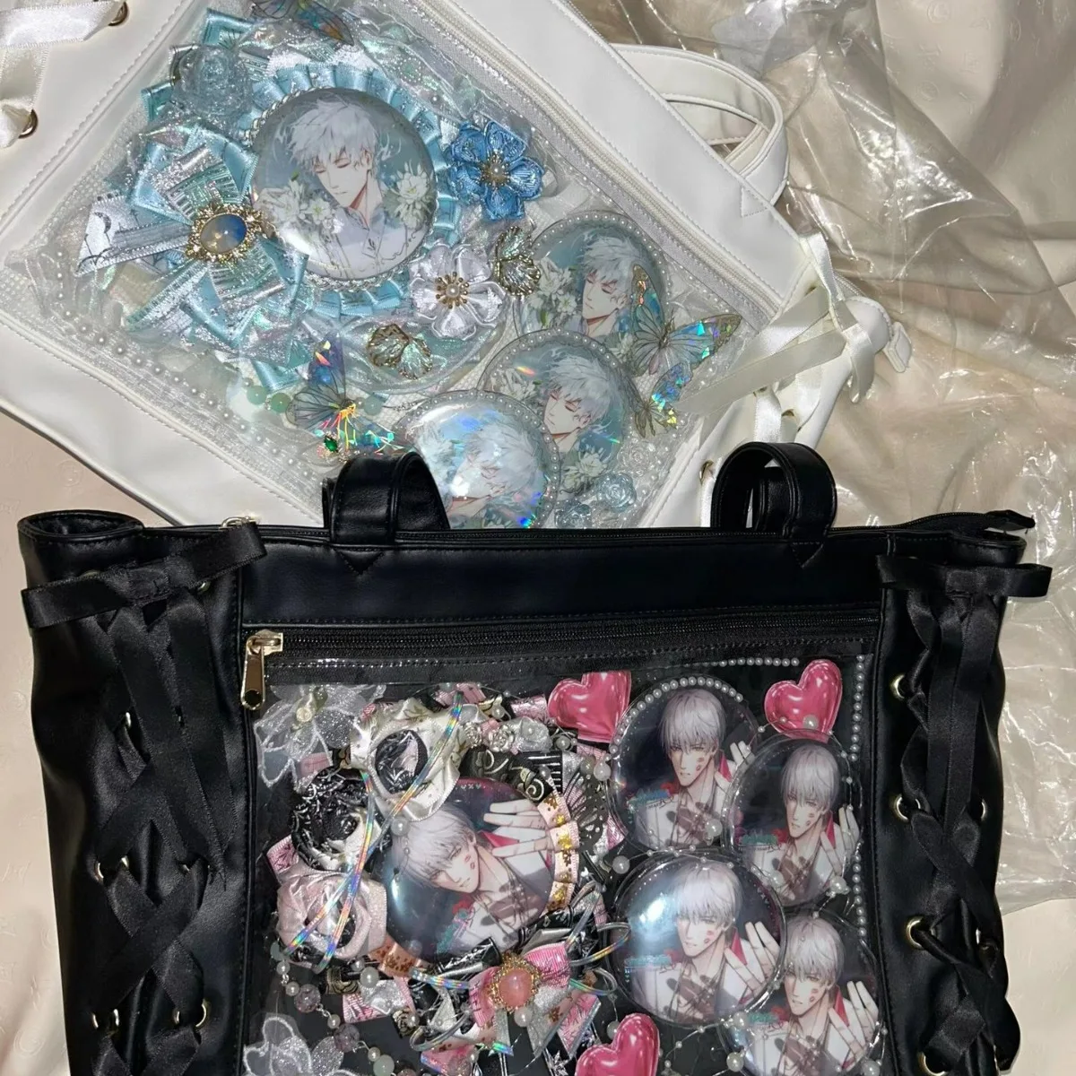 Innere japanische jk band ita tasche große kapazität bogen wmen umhängetasche vintage y2k handtasche diy itabag