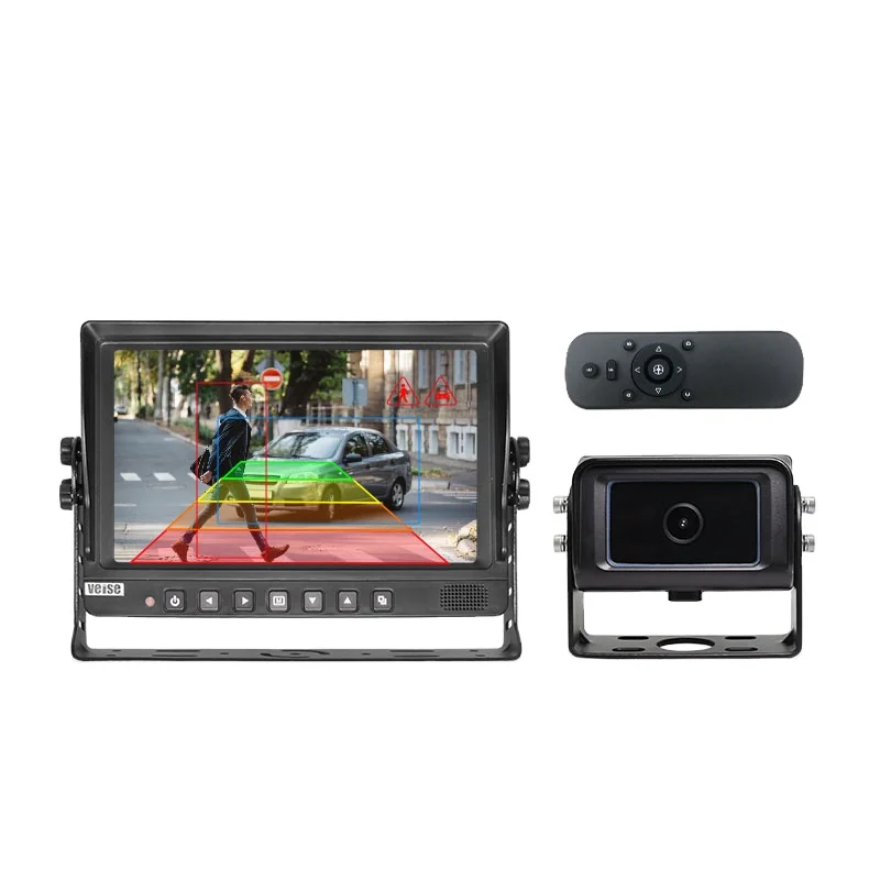 

9-inch Button Ai Backup Camera System With Adjustment Reversing Auxiliary Line Warning Zone For Vehicle Safety