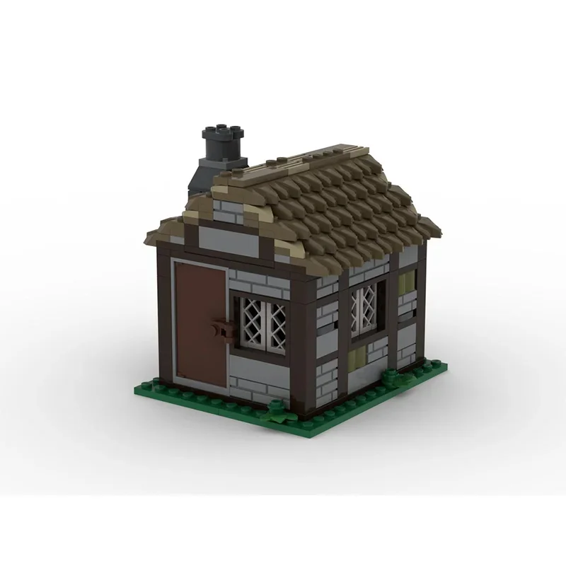 MOC architectural model medieval small house DIY creative educational children's toy gift 277PCS (desk version)