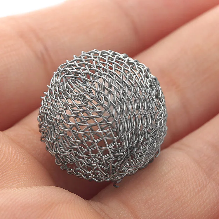 50Pcs/lot 19mm Tobacco Ball Filter Burning Mesh Ball Hollow Smoking Pipe Metal Promote Combustion Supporting Net Silver Tools