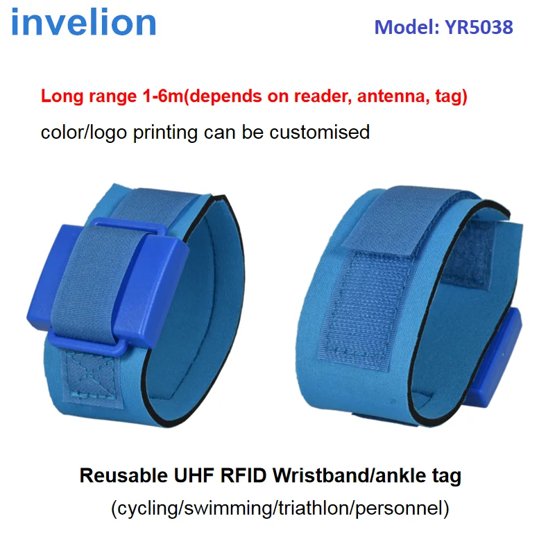 Free Sample Read Range 1-6M UHF RFID Wristband 915MHZ With Timing Chip Transponder Strap 865Mhz For Sports Race Timing System