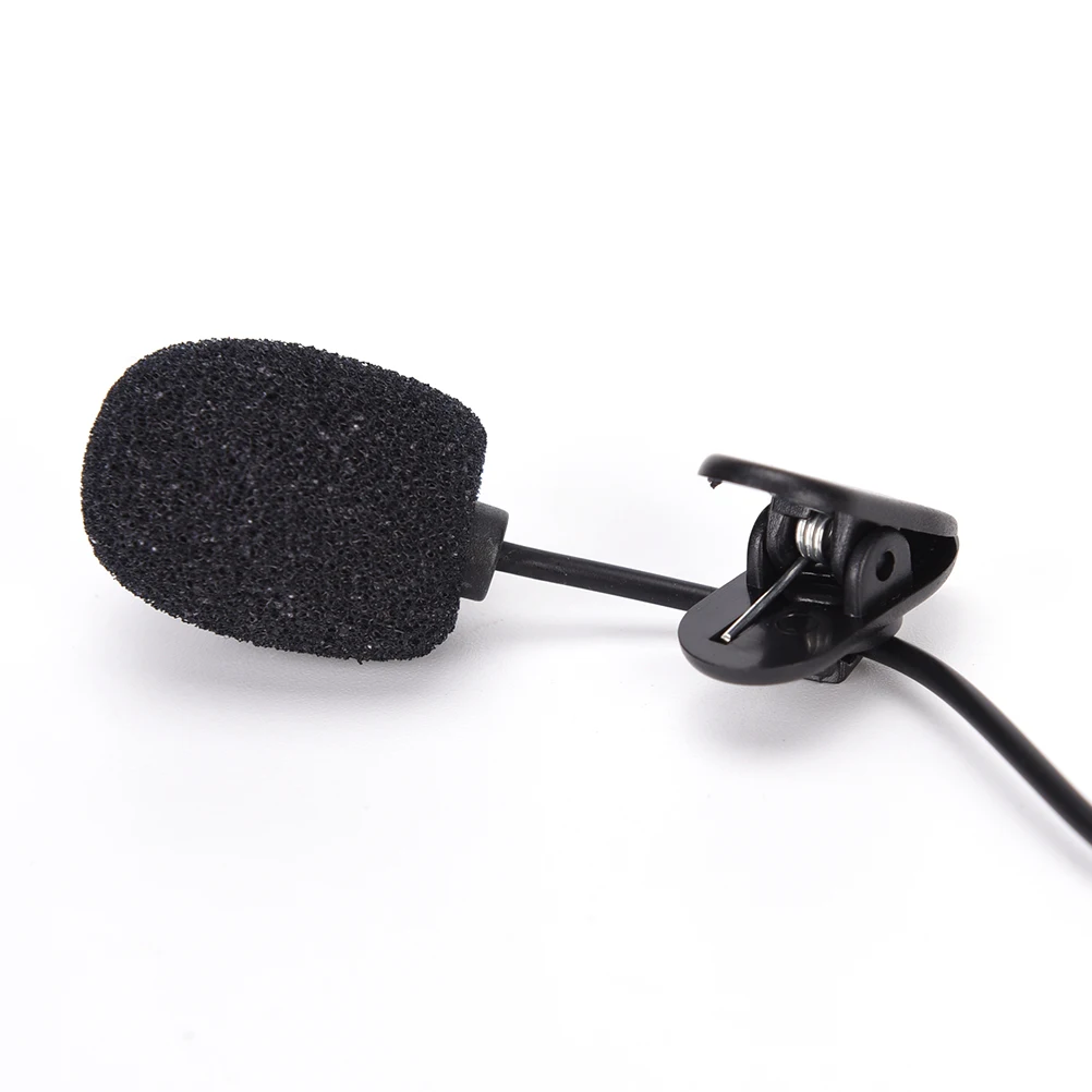 High quality mini 3.5mm hands-free mic microphone clip on lavalier lapel for pc laptop black